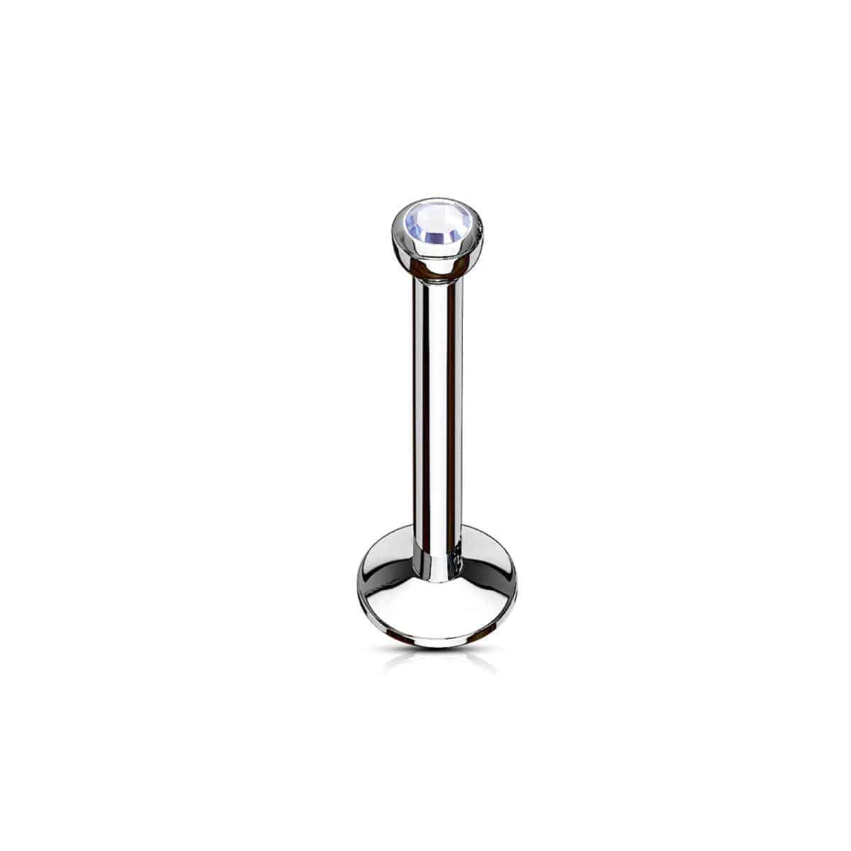 Internally Threaded Labret with CZ Gem - Image 6