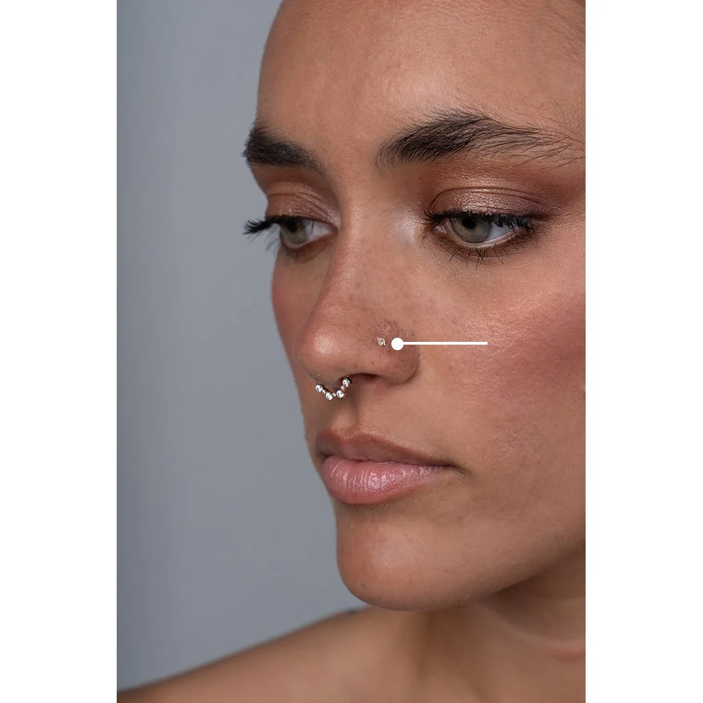 Titanium Labret Stud Internally Threaded with Gem - Image 5